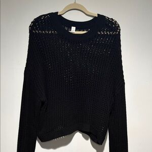 Old Navy Women's Black Open-Knit Sweater